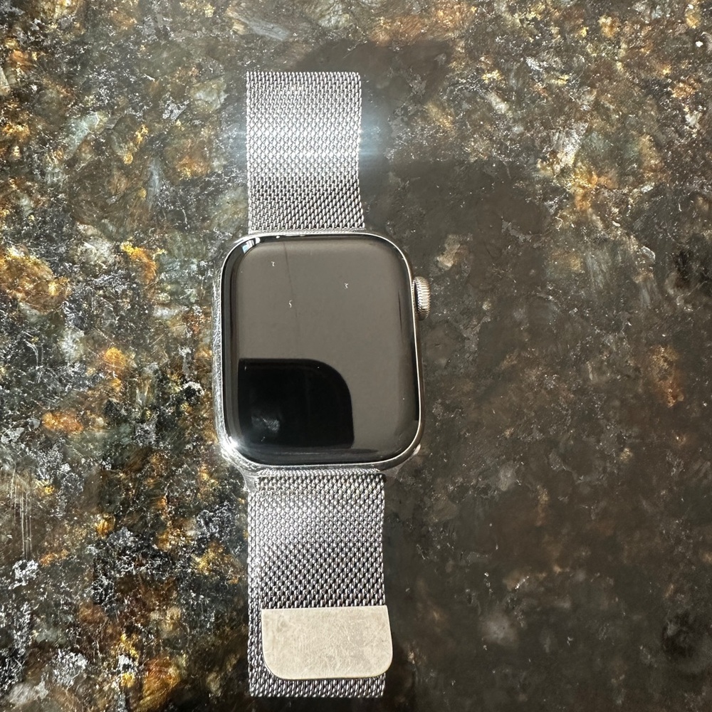 Silver Smartwatch with Mesh Band